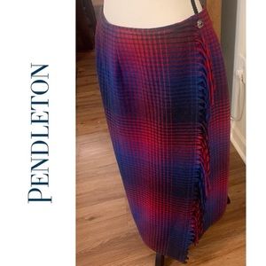 Vintage Pendleton 100%Wool Blanket Skirt Size 10